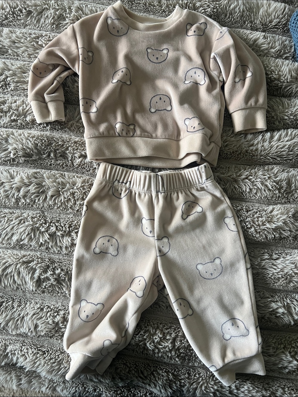 Carter's Cream Bear Print Sweatshirt & Joggers Set